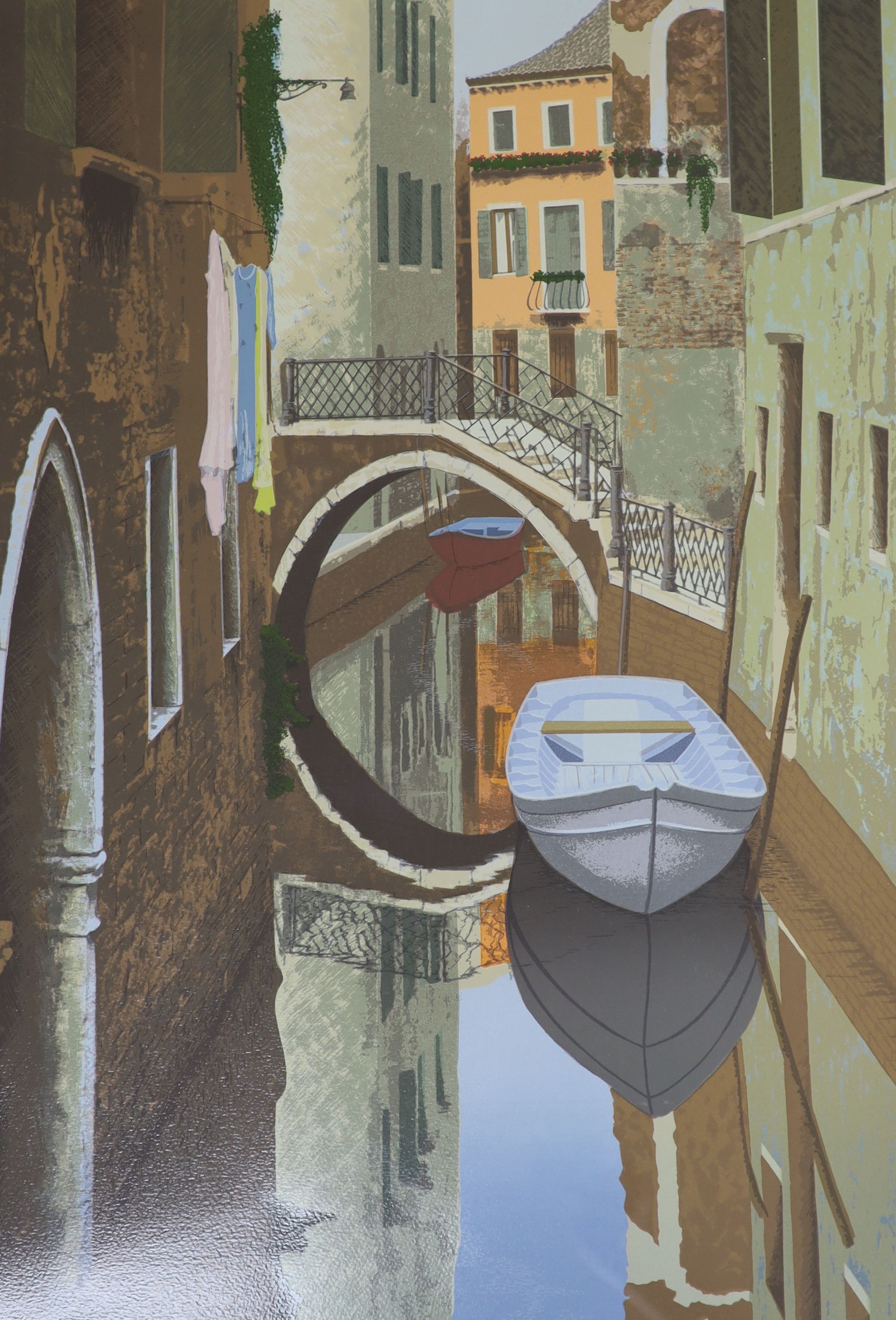 Graham Bannister (b.1954), limited edition print, Venetian canal scene, signed in pencil 89/150,