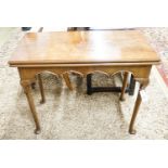 A George II rectangular mahogany folding tea table, width 86cm, depth 40cm, height 73cm