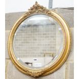 A Victorian circular gilt gesso wall mirror, diameter 48cm