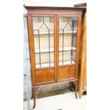 An Edwardian mahogany display cabinet, width 94cm, depth 36cm, height 173cm