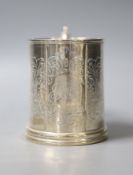 A Victorian engraved silver christening mug, with engraved monogram, Reily & Storer, London, 1845,
