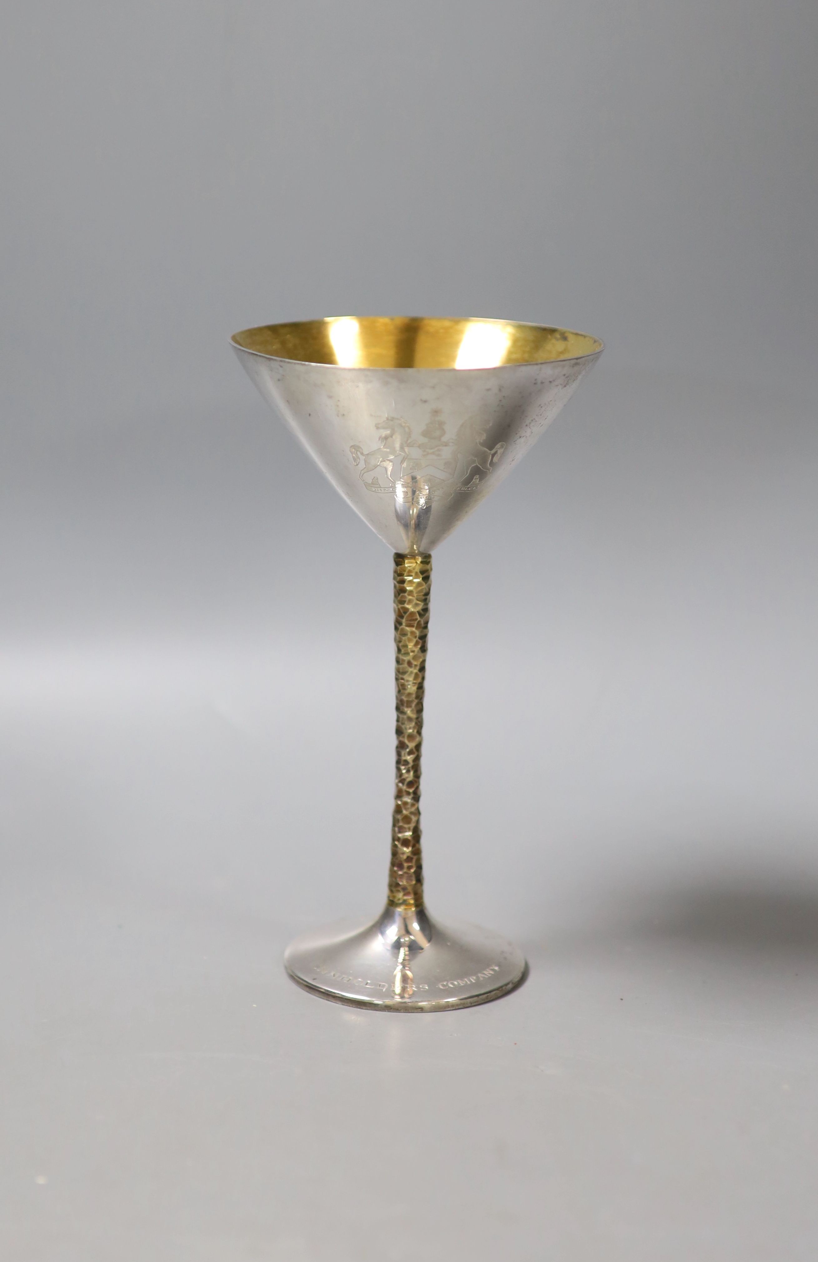 A modern silver champagne coup, by Stuart Devlin, London, 1979, engraved with name and Innholders