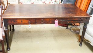 A Victorian mahogany library table from the Library of the Royal College of Surgeons, London, length