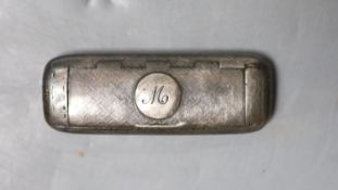A George III engraved silver shaped rectangular vinaigrette, London, 1806, no maker's mark or