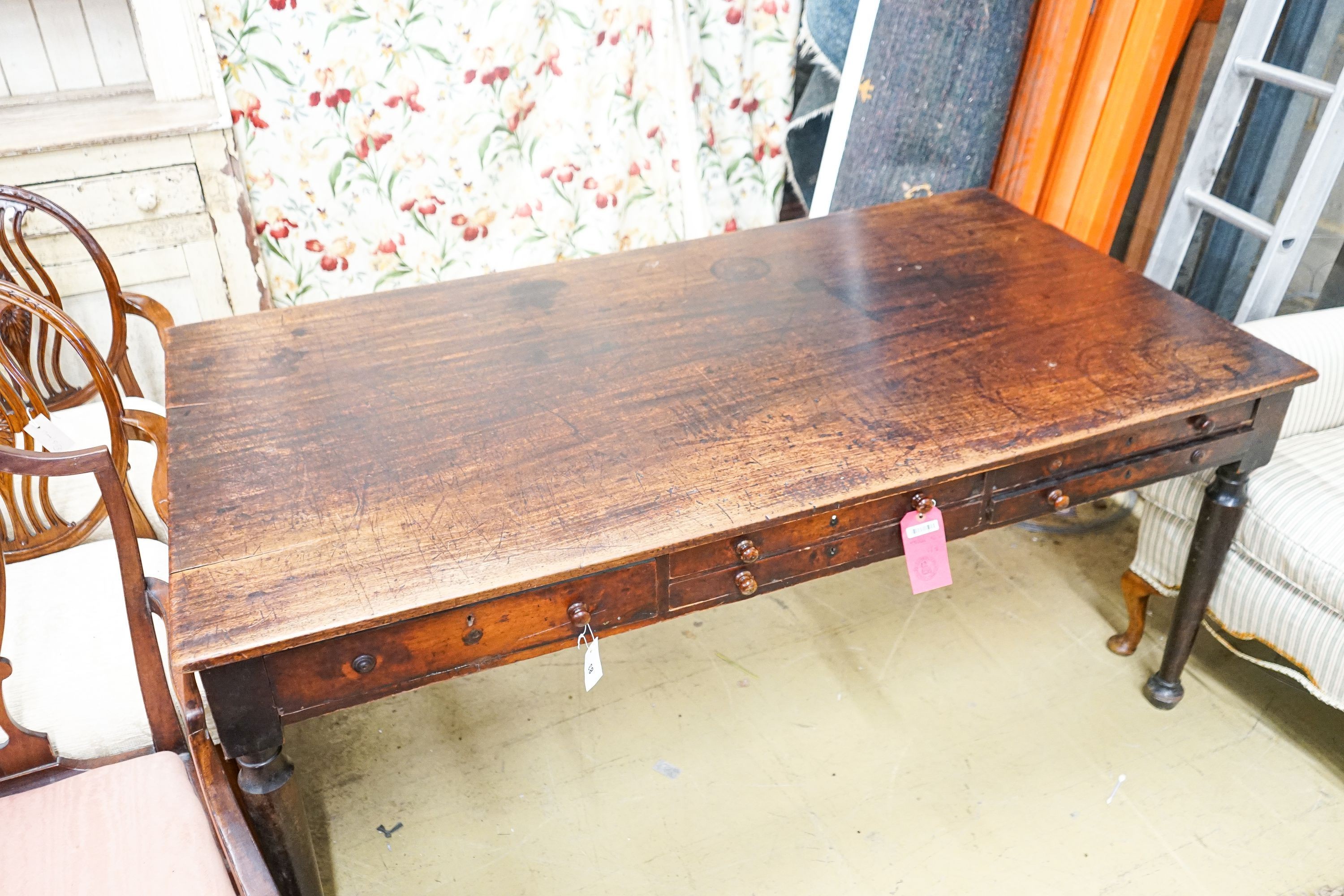 A Victorian mahogany library table from the Library of the Royal College of Surgeons, London, length - Image 2 of 2