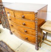 A Regency mahogany bowfront chest of drawers, width 112cm, depth 53cm, height 104cm