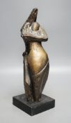 Tissa?, an abstract bronze figure40cm