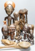 A group of African tribal carvings53cm