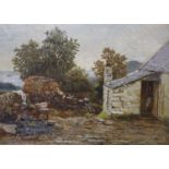 Duncan Cameron (1837-1916), oil on canvas, Study at a farm, signed and inscribed verso, 26 x 36cm