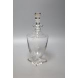 A Lalique 'Argos' pattern decanter and stopper, signed to base,the square section stopper with