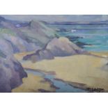 John McKinnon Crawford DA (Scottish 1931-2005), oil on canvas, Golden Sands, signed, 20 x 27cm