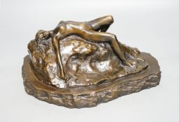 After Aichele, an electrotype of a recumbent nude woman29cm