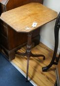 A 19th century mahogany octagonal tilt-top occasional table, the octagonal top on turned column