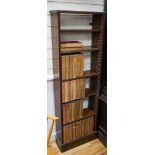 A Georgian mahogany wall-mounted narrow bookshelf, width 48cm, depth 18cm, height 147cm,