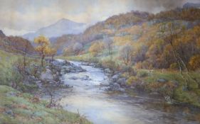 Ralph William Bardill (1876-1935), watercolour, 'The Lledr Valley', signed, 74 x 117cm