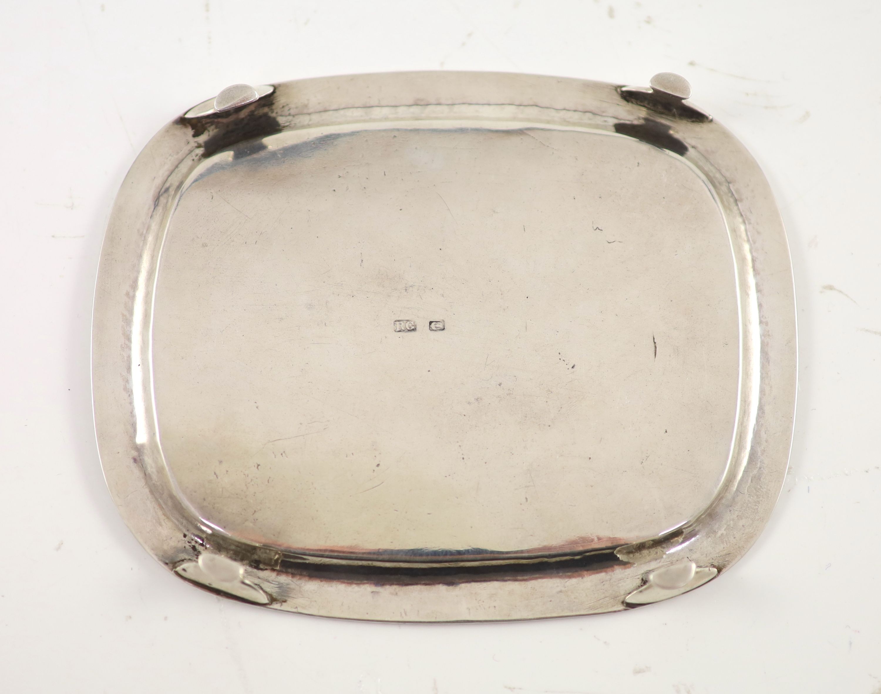 An early 19th century Indian Colonial silver card dish by Robert Gordon II, Madras,with engraved - Image 3 of 3