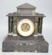 A Victorian slate mantel clock33 cm high