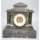 A Victorian slate mantel clock33 cm high