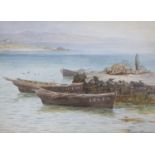 James Heron (1873-1919), watercolour, 'South Pier, Gigha, Kintyre', 27 x 37cm