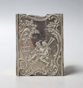 A late 19th century Hanau repousse silver miniature model of a drop flap table, import marks for