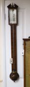 A George III mahogany stick barometer, by Cetti & Co. No. 25 Red Lion Street, Holborn, 38cm