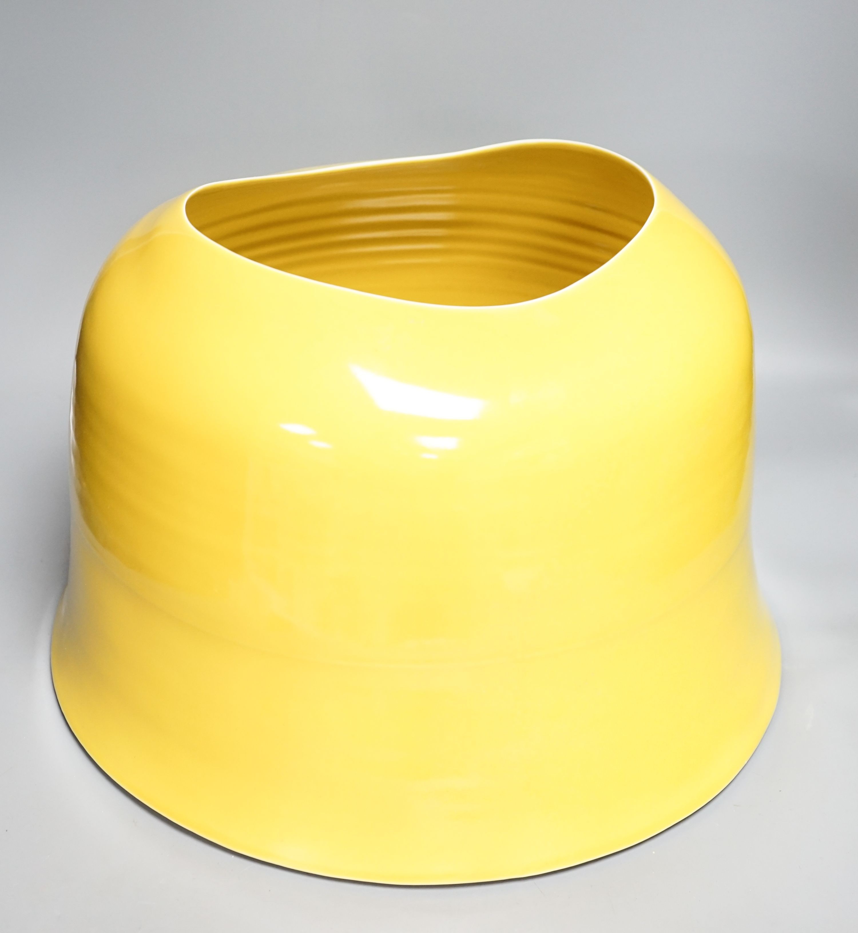 Tanya Gomez (b.1974), a large yellow glazed thrown porcelain vessel40.5cm diameter - Image 2 of 2