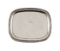 An early 19th century Indian Colonial silver card dish by Robert Gordon II, Madras,with engraved