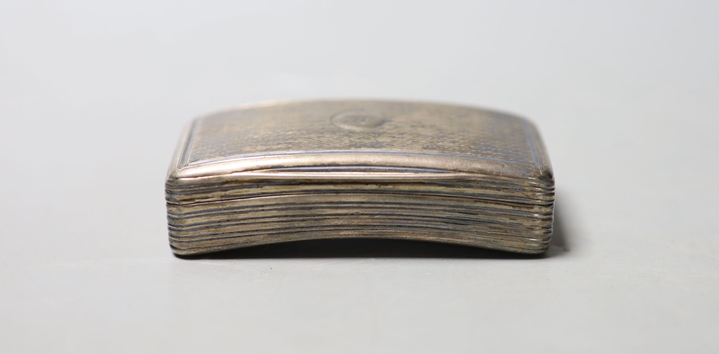 A George III engine turned silver concave snuff box, William Eaton, London, 1814, 79mm. - Image 2 of 3