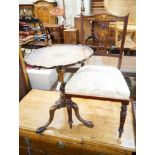 A George II style circular mahogany tripod table, diameter 50cm, height 61cm together with an