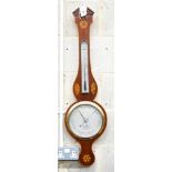 A George III inlaid mahogany wheel barometer, marked Silva, Boston, height 98cm