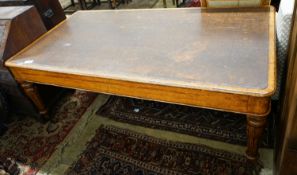 An early Victorian oak library table fitted two end drawers, from the Library of The Royal College