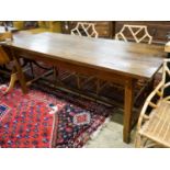 A 19th century French rectangular oak farmhouse table, length 200cm, depth 79cm, height 78cm