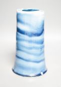 Tanya Gomez (b.1974), a blue glazed thrown cylindrical vase30cm