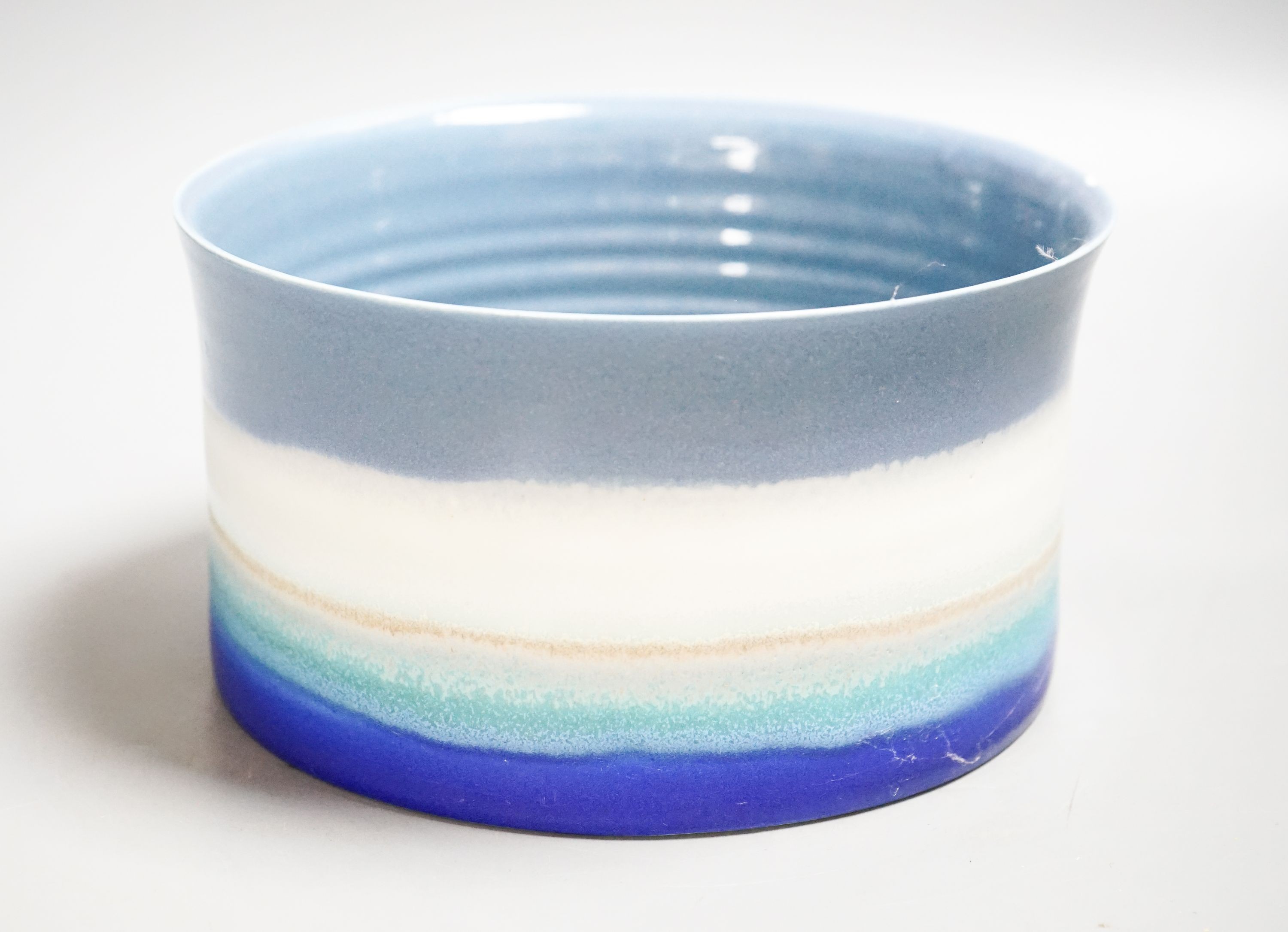 Tanya Gomez (b.1974), a banded porcelain bowl, (small rim chip)22cm
