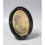 A miniature portrait of a gentleman reading, in a Walter Jones of Sloane Street frame, 1890's,