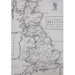 An uncoloured engraved Map of Britain according Ptolemy, 36 x 27cm.