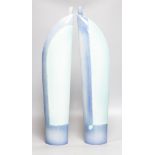 Kellie Millar, two tall sail-form vases,60cm