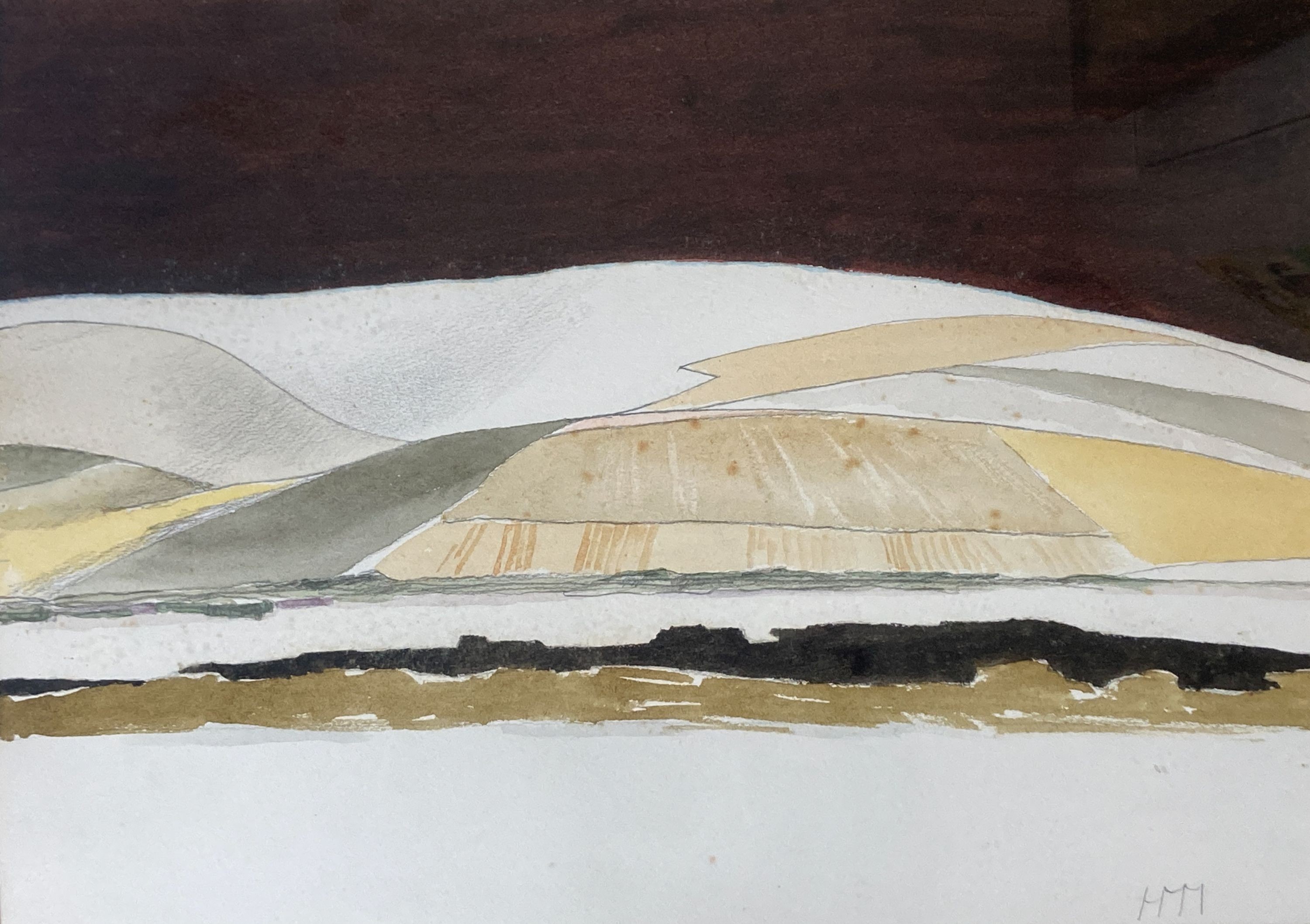 Helen Moggridge (1900-1989), watercolour, landscape, initialled, 36 x 49cm.