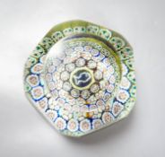 A large faceted millefiori glass paperweight possibly Perthshire,9cm