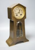 An early 20th century German brass cased mantel clock36cm