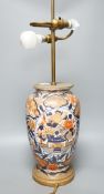 An Imari pattern table lamp