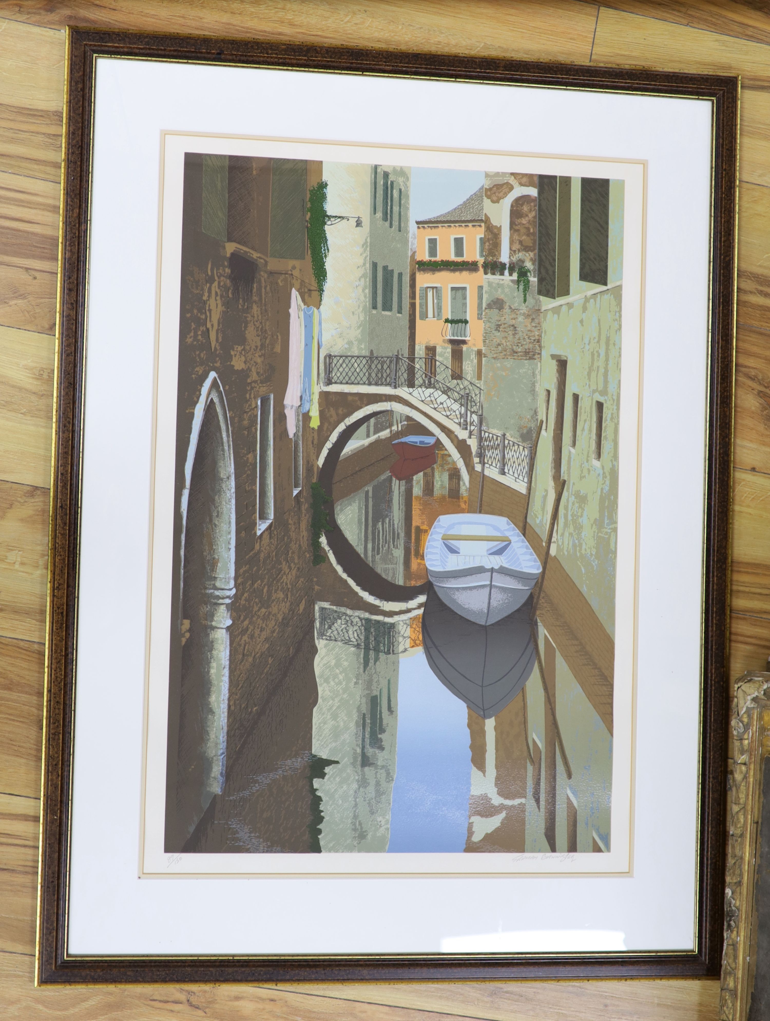 Graham Bannister (b.1954), limited edition print, Venetian canal scene, signed in pencil 89/150, - Image 2 of 3