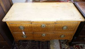 An 18th century Dutch banded walnut two tier commode, length 116cm, depth 57cm, height 78cm