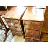 A pair of Victorian style mahogany four drawer bedside chests, width 42cm, depth 47cm, height 77cm