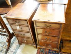 A pair of Victorian style mahogany four drawer bedside chests, width 42cm, depth 47cm, height 77cm