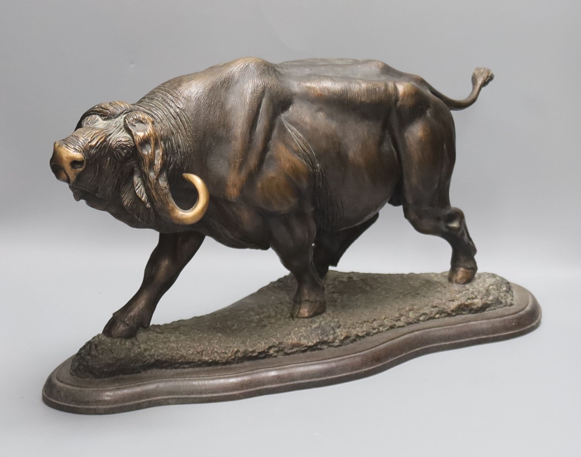 Tim Nicklin, bronzed resin, Buffalo 1990, 5/10, length 48cm