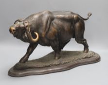 Tim Nicklin, bronzed resin, Buffalo 1990, 5/10, length 48cm