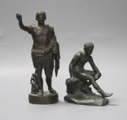 After the Antique, Two small Grand Tour bronze figures,16cm