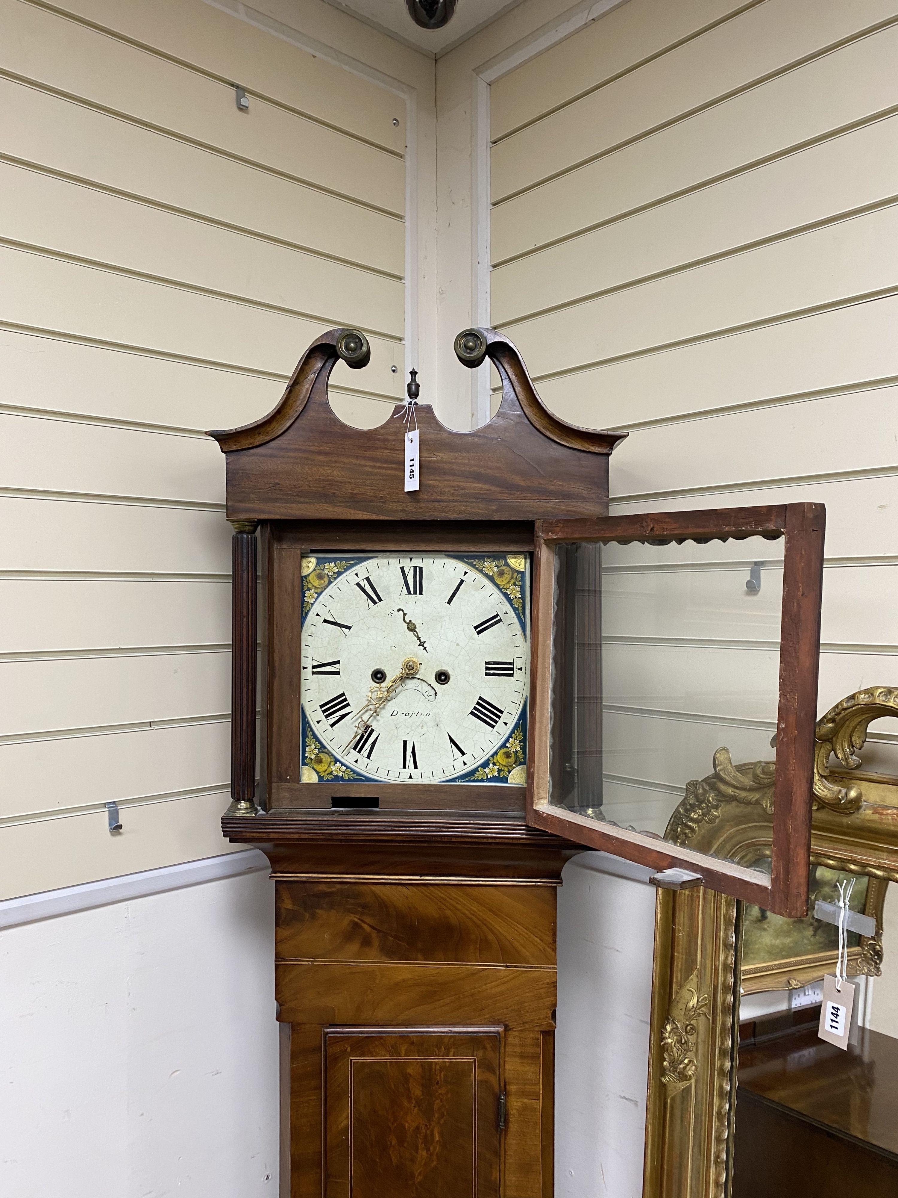 An early 19th century mahogany eight day longcase clock (reduced in height) marked Drayton, height - Image 2 of 4