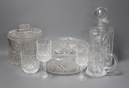 A part suite of cut glass and other glassware